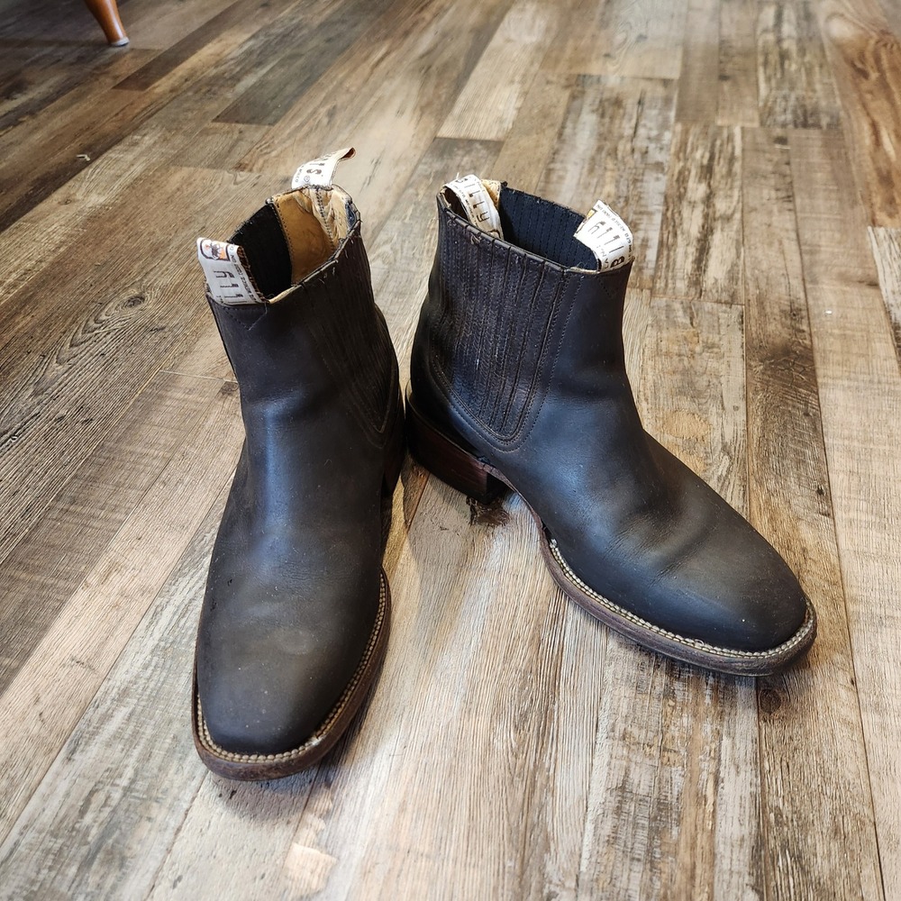 Billy Boots Mens Brown Leather Square Toe Chelsea Western Boots Mexico 9.5